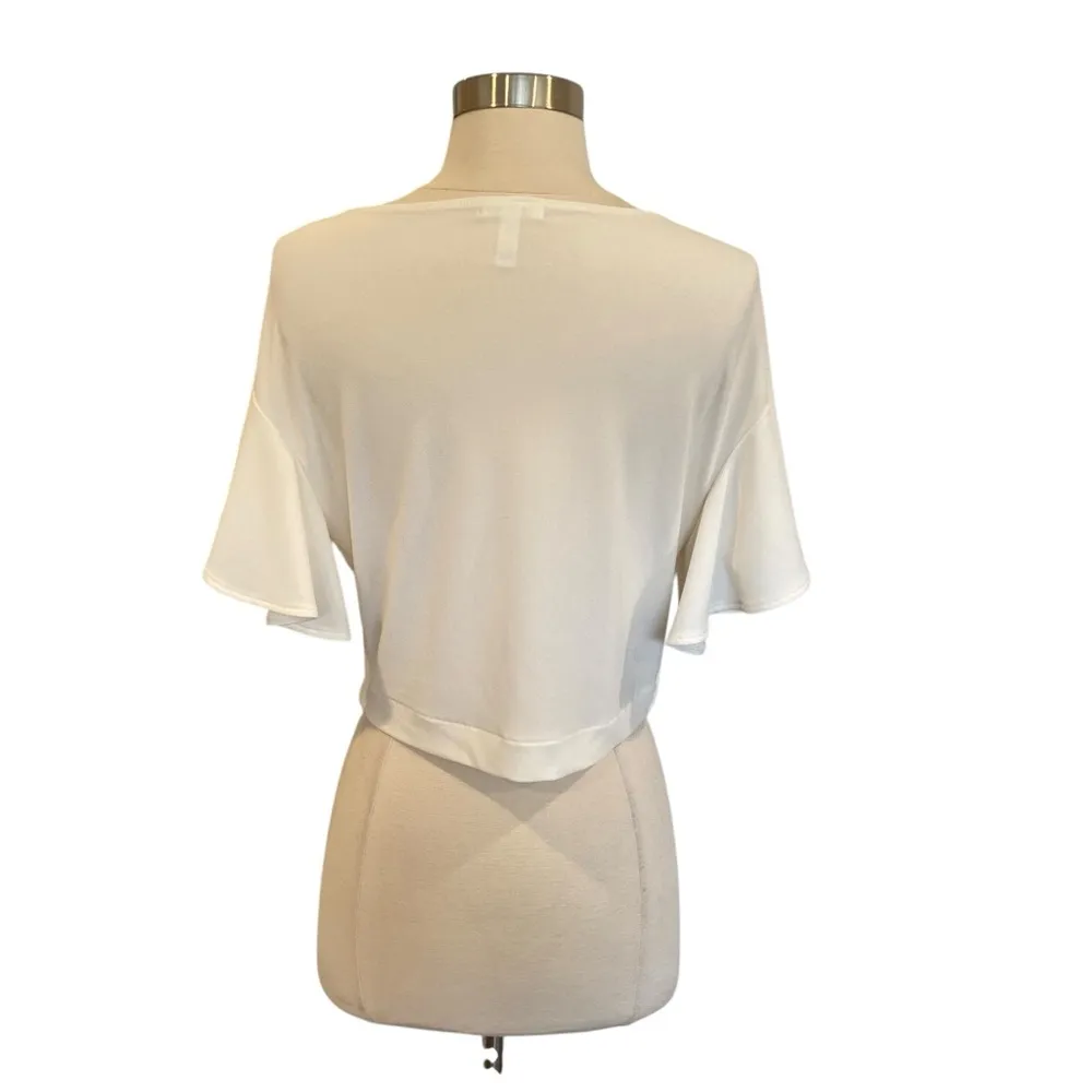 Leith White Knot Front Short Sleeve Top - Image 6