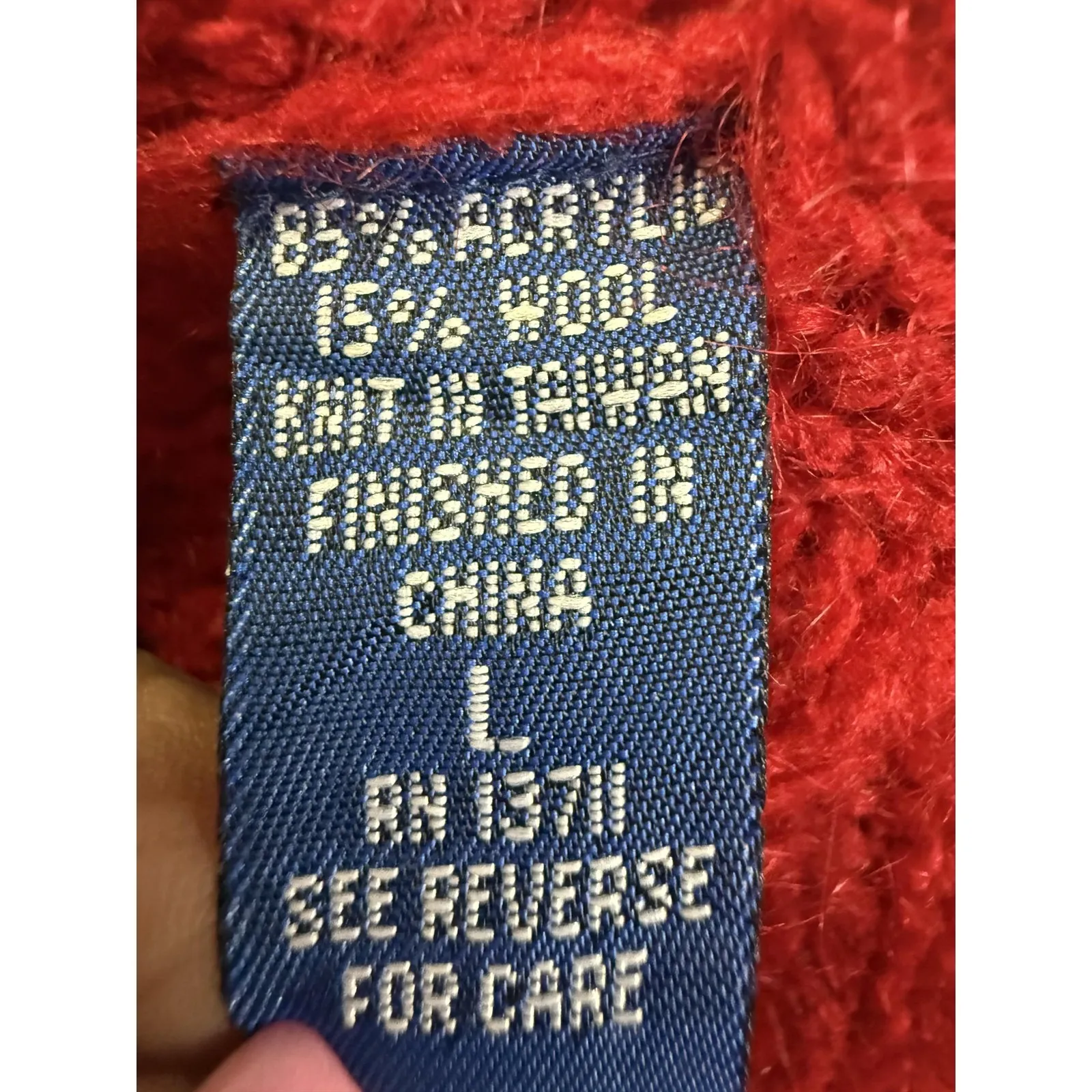 Karen Scott Sweater Womens Large Red Wool Blend Tree Embroidered Crewneck Winter - Image 4