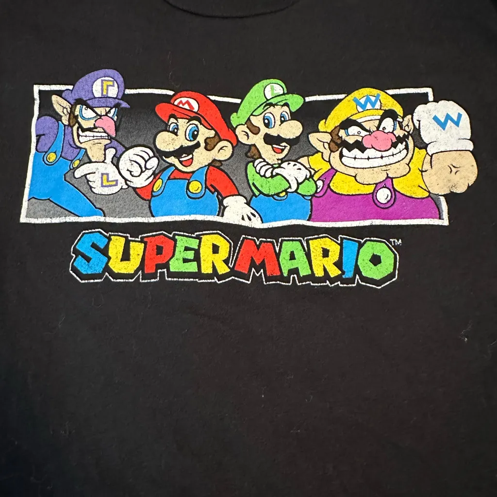 Super Mario Characters Graphic Black Tee Size XL - Image 3