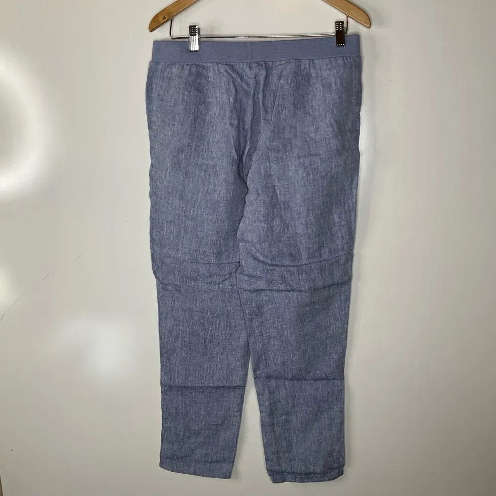 J. Jill Love Linen Blue Pull On Pants Size Small - Image 2