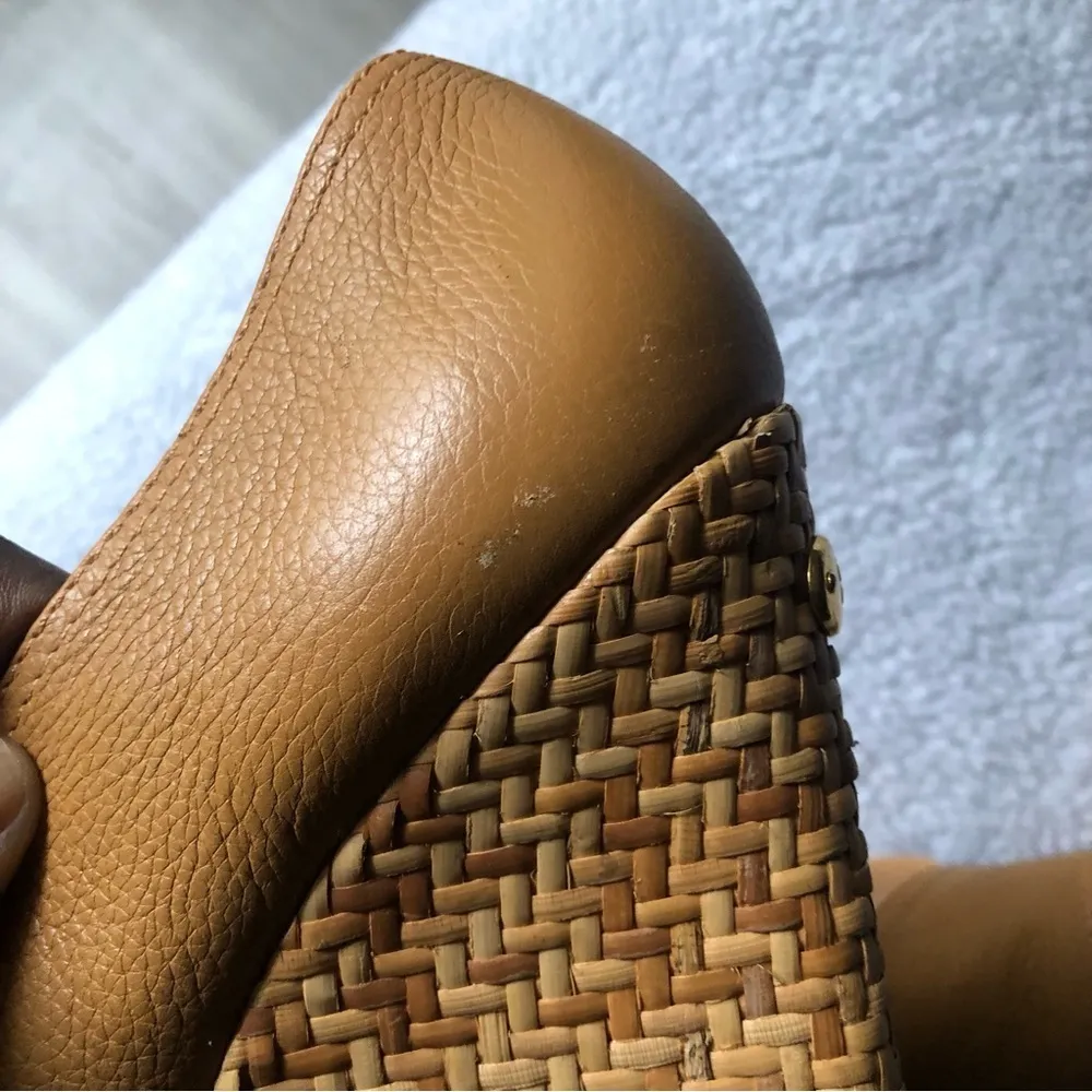 Authentic Leather wedge. US 8.5. UK 39.5.Color: Brownish Orange - Image 7