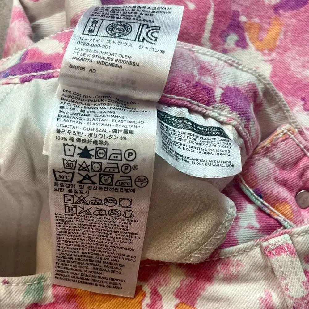 Levi's Watercolor Floral Ankle Length Denim Skinny Legging 31 - Image 5