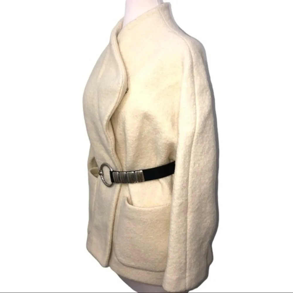 ba&sh Cliff Wool Belted Coat Ecru NWOT Large - Image 7