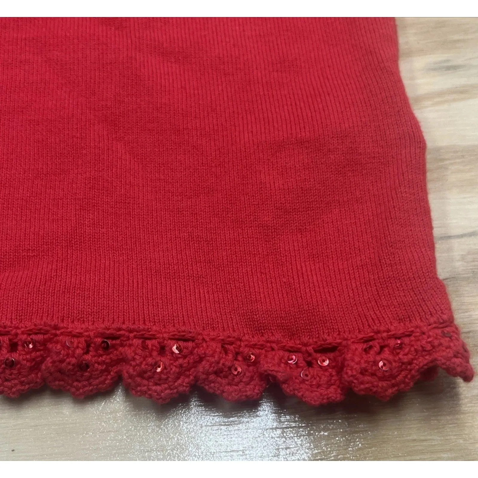 VTG Michael Simon Cardigan American Flag Embroidered Sequin Patriotic Sweater XL Red - Image 7