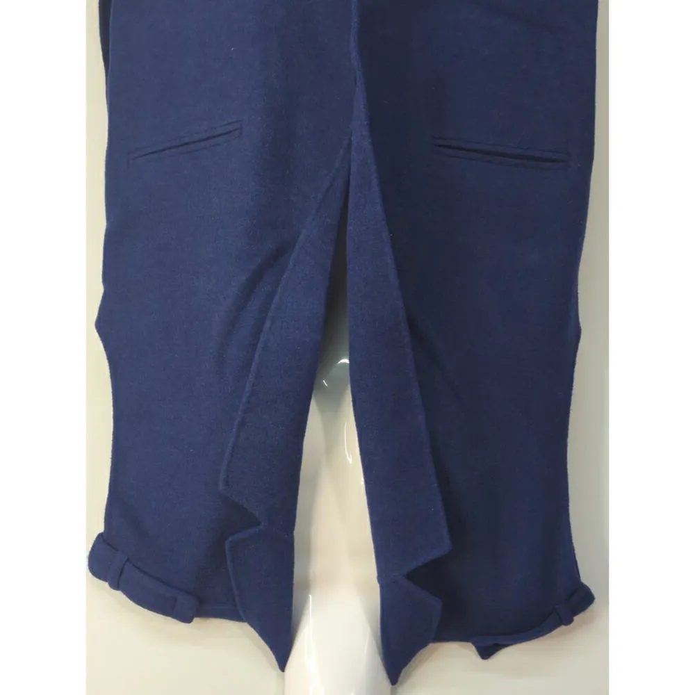 Sandro Paris Blue‎ Wool Belted Vest Long Coat Outdoor Topper Layer Size 8 - Image 2