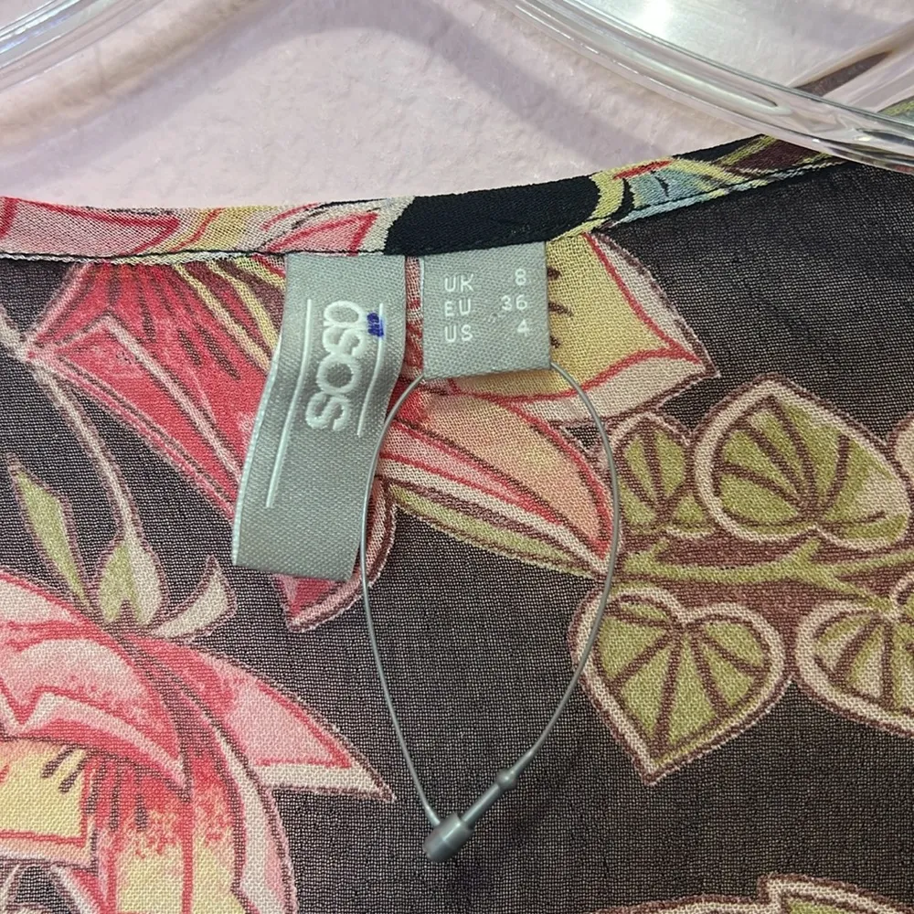 ASOS Floral Long Sleeve Boho Blouse. Size 4 - Image 5