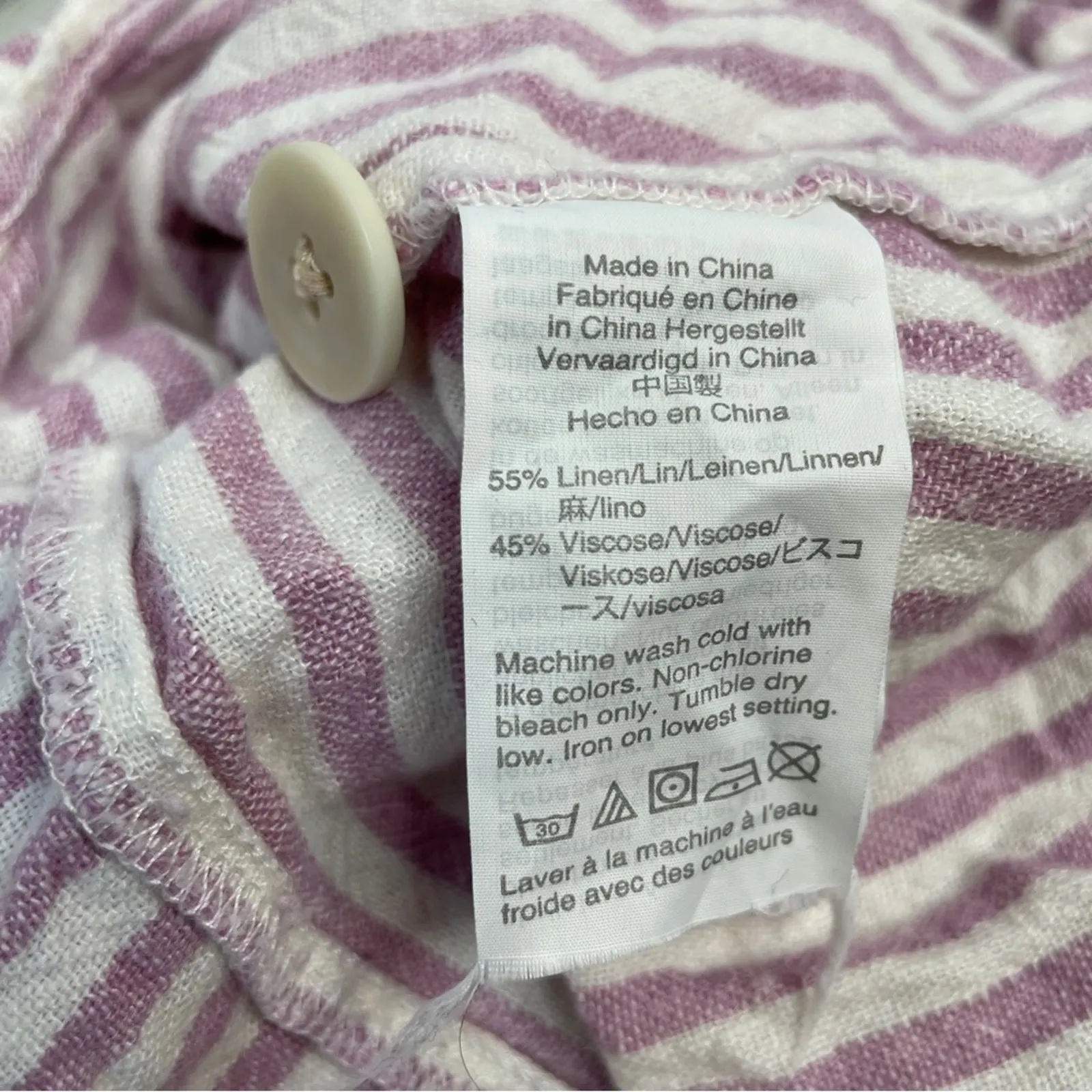 MADEWELL Linen Blend Dress Womens XSmall Striped Mini Summer Trip Coastal Beach - Image 11