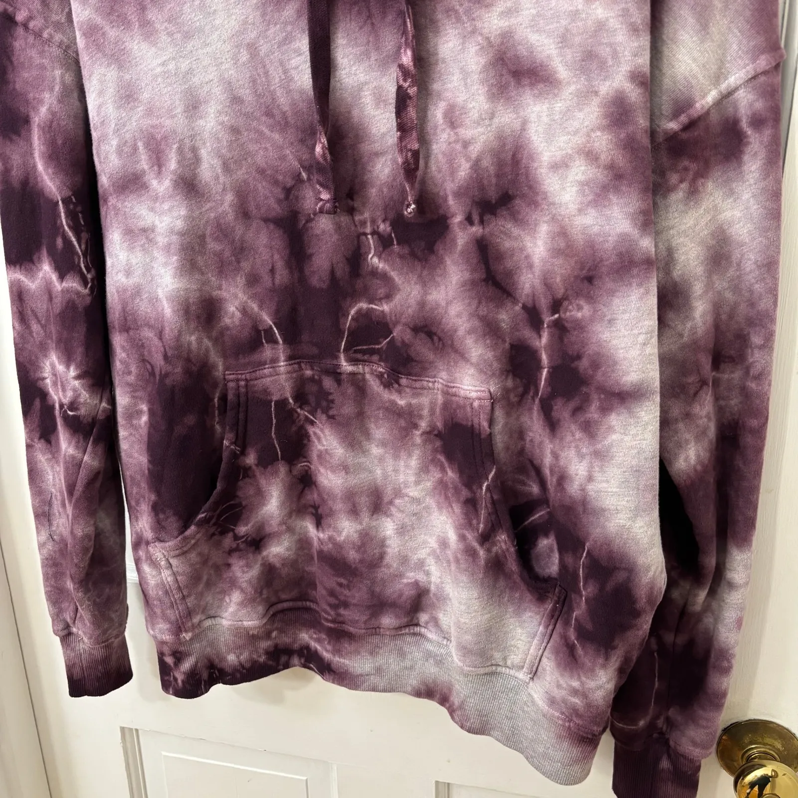 Michael Stars Tie Dye Hoodie Sweatshirt Plum Boho Hippie Festival Cozy Unisex S - Image 5