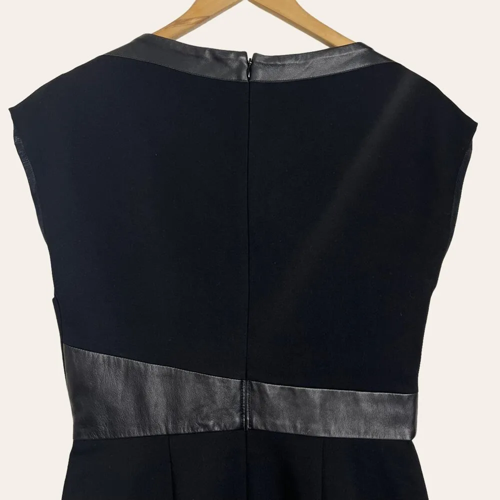 The Kooples Black Vinyl Faux Leather Trim Mini Dress Size M - Image 7