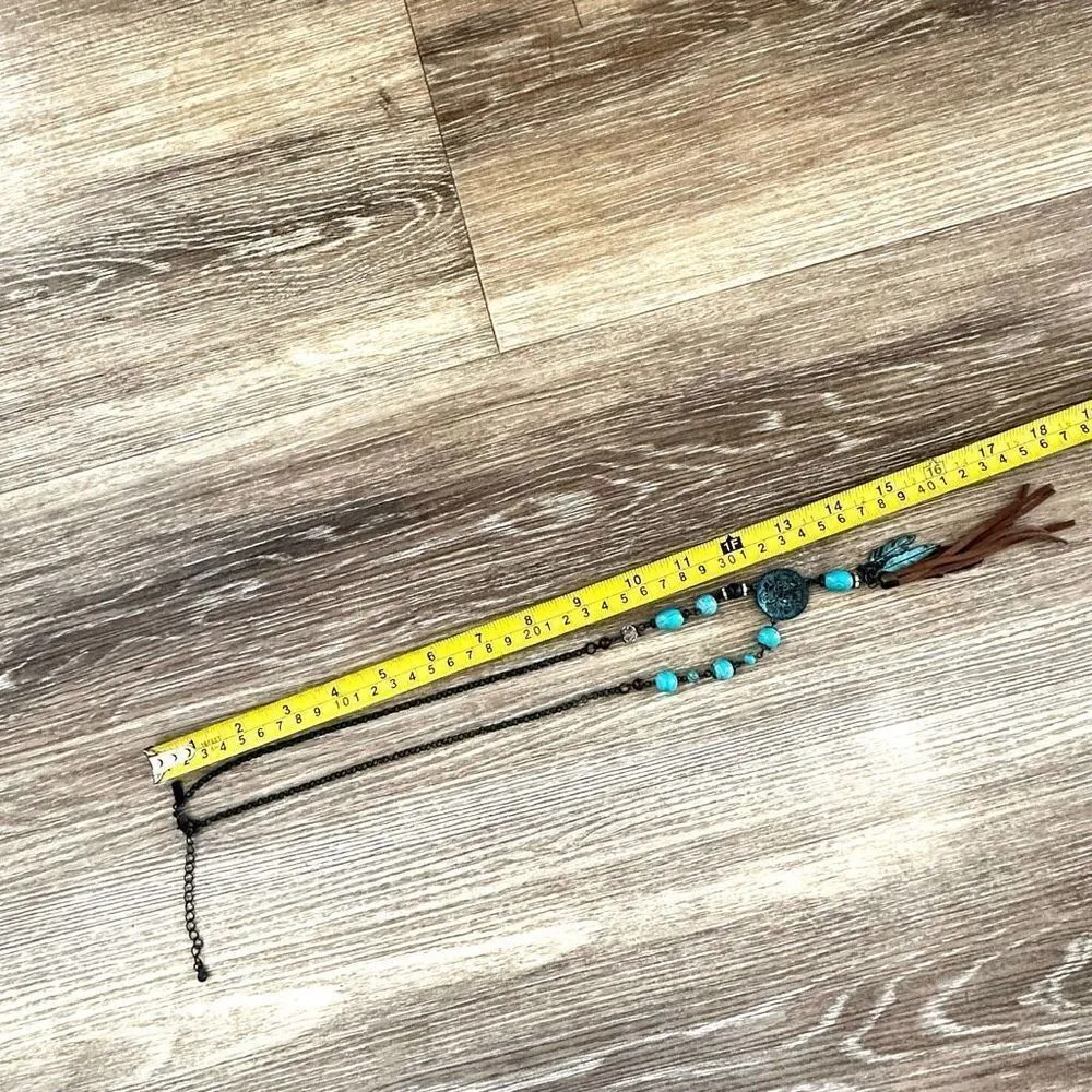 Shyanne blue leaf tassel beaded necklace - Image 8