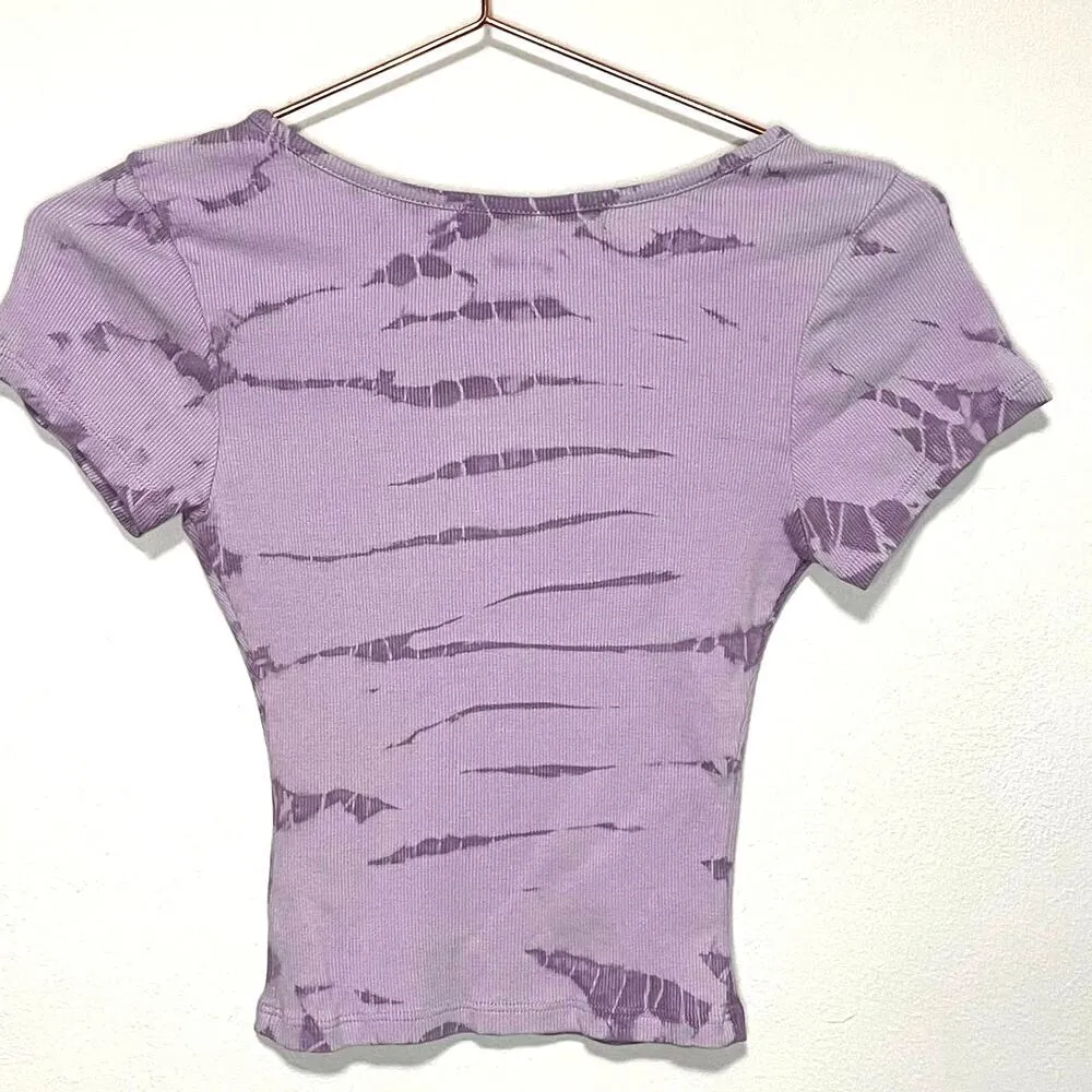 Daydreamer Shrunken Tee in Dark Purple Light Purple with Green Daydreamer XS - Image 2