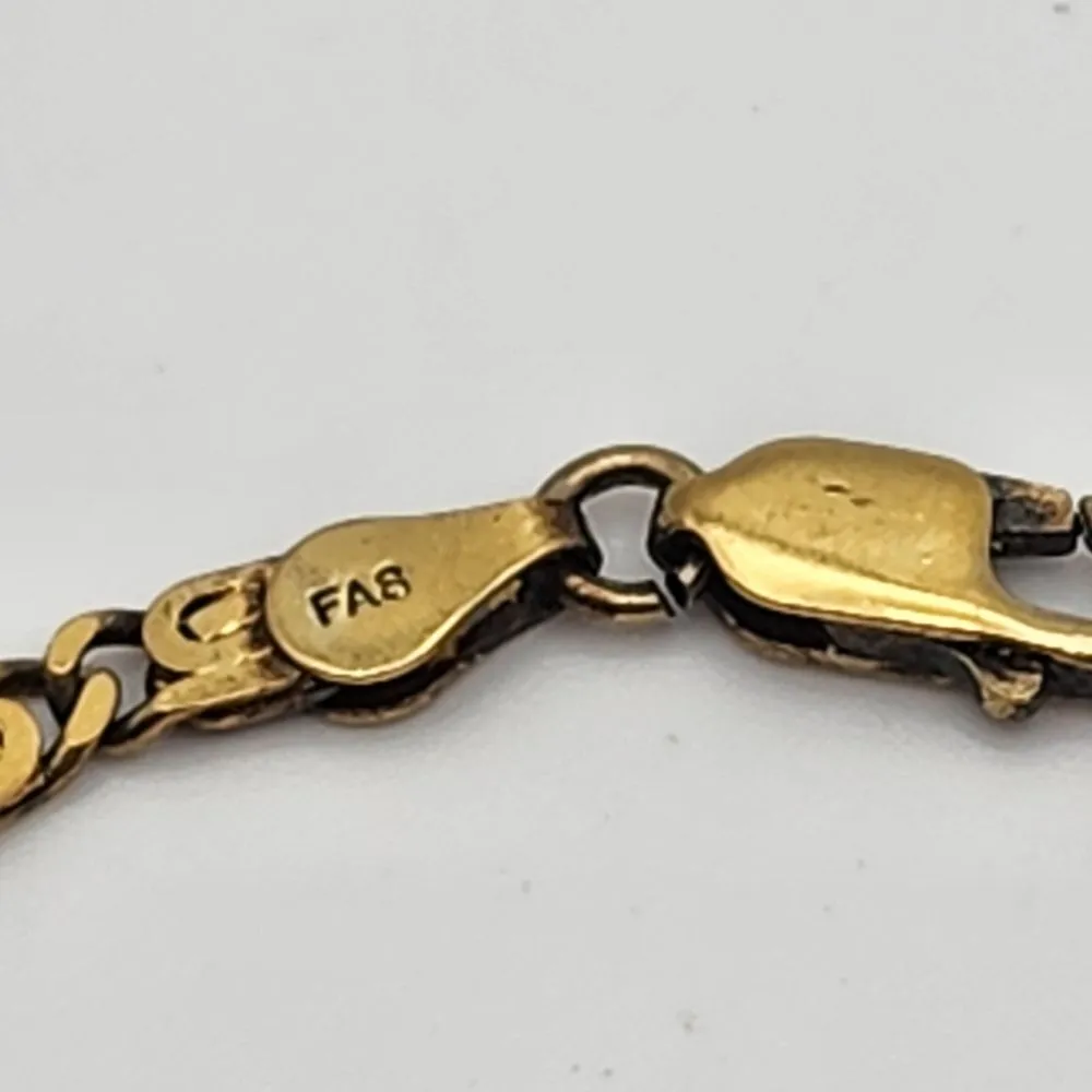 Gold Plated Sterling Silver FAS Snail Chain Bracelet - Image 2