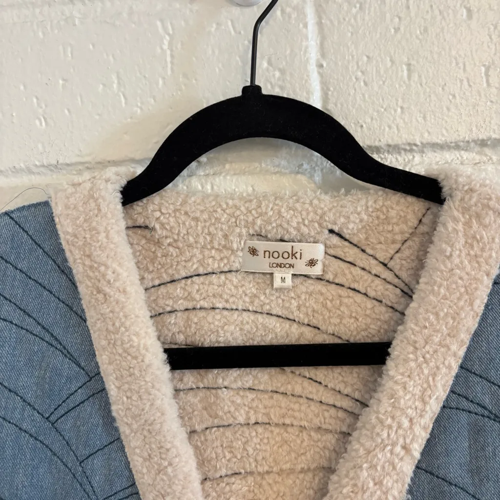 Nooki London denim Sherpa vest Blue Size M - Image 3