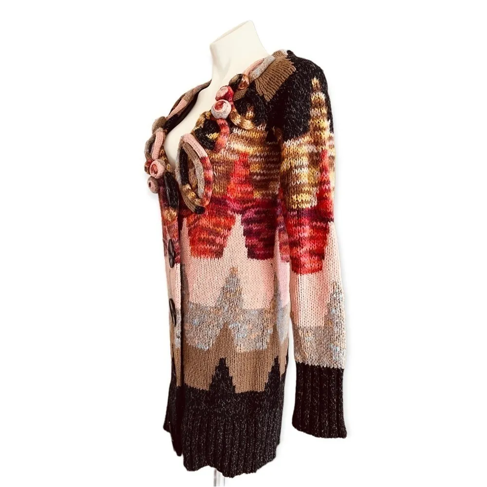 ANTHROPOLOGIE SLEEPING ON SNOW Loops & Angles Knit Cozycore Cardigan Size S - Image 4