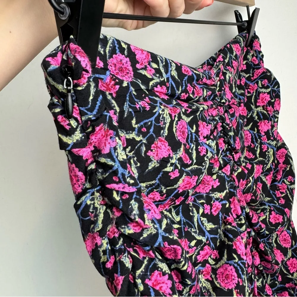NWT ZARA Floral Ruched Mini Skirt Sz Medium Viscose Ruffle Flounce Tulip Hem - Image 9