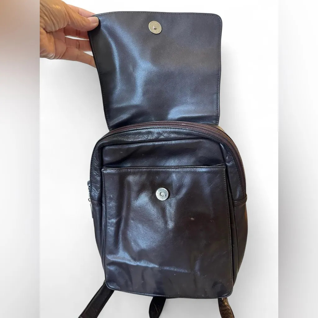 Bloomingdale’s Chocolate Brown Genuine Leather Backpack - Image 3