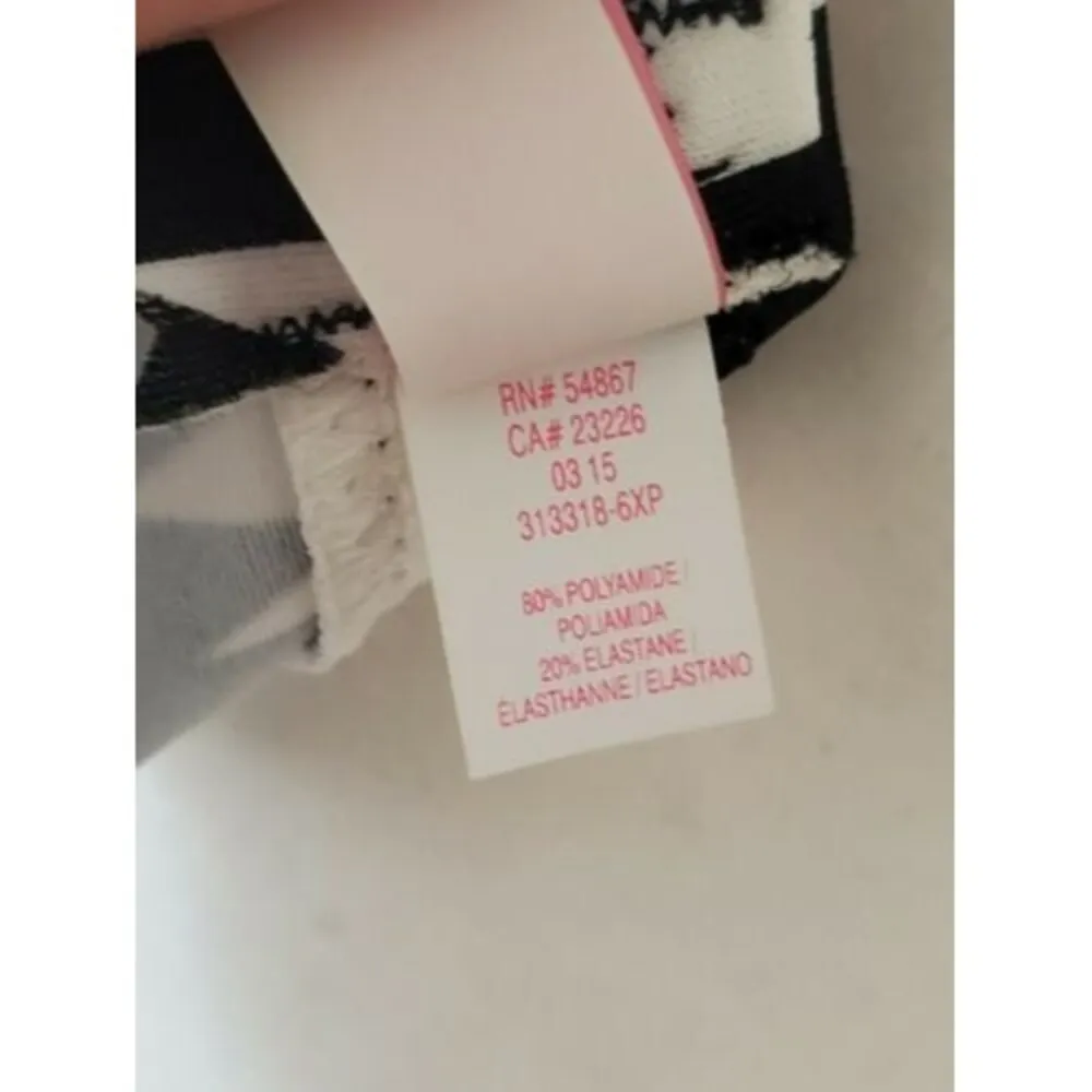 Victoria's Secret Halter Pushup Plunge Geometric Zebra Black Bikini Top 34B Size M - Image 6