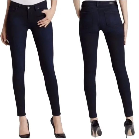 Paige Verdugo Ankle Ivan Dark Blue Wash Womens Skinny Jeans Size 27 - Image 2
