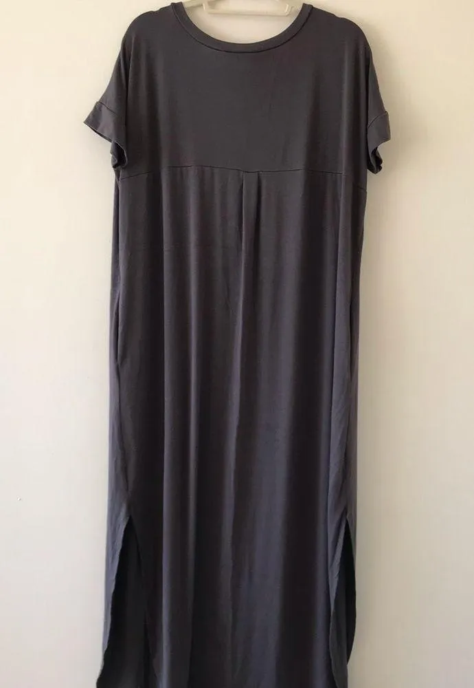 Three Birds Nest The Perfect Pocket Tee Maxi Dress in Charcoal NWOT Gray Size L - Image 10