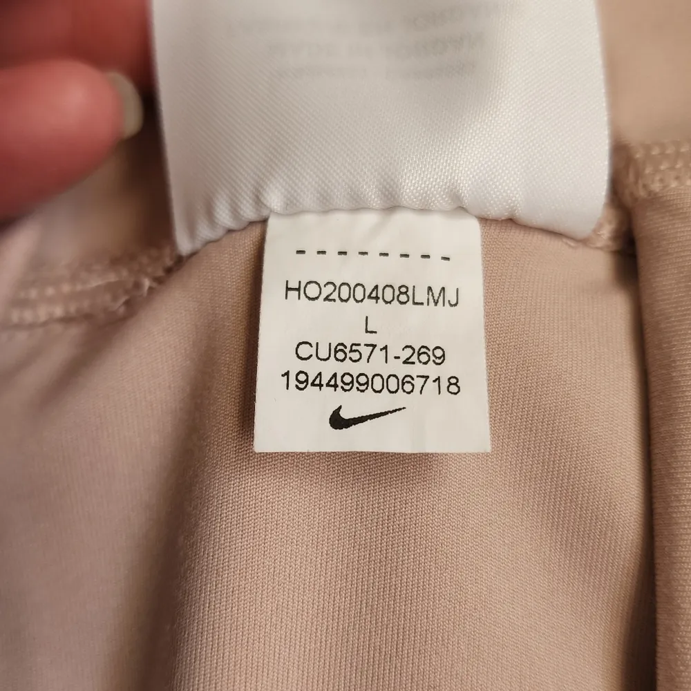 Nike Stone Mauve Velour 7/8 Leggings Size Large - Image 11