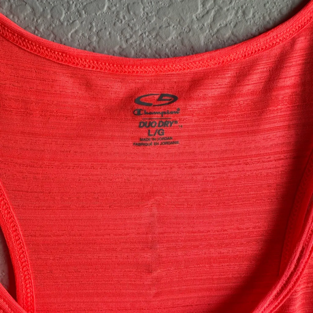 🧡Champion Neon Orange Sheer Athletic Tank Top - Image 3