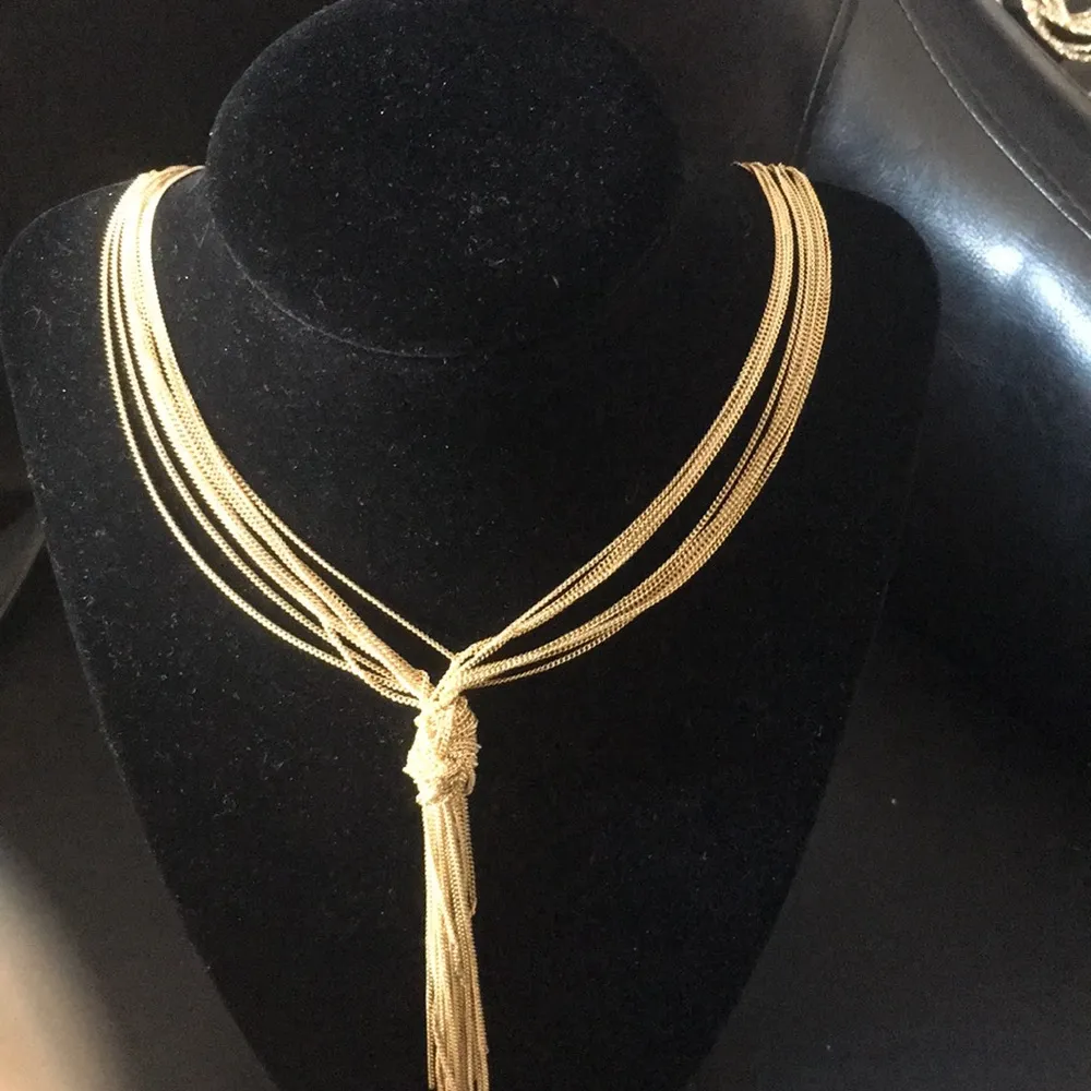 Steve M Multi Layer Bronze - Gold Tassel Necklace - Image 2