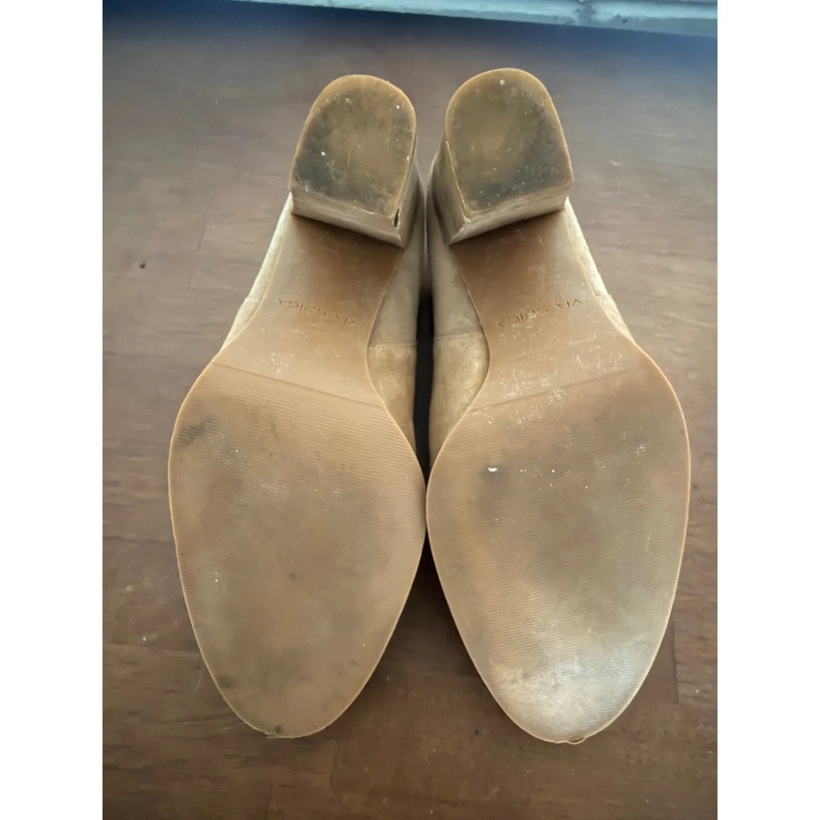 VIA SPIGA Suede Mule Block Heel Booties Tan Brown Women's Shoes Size 8 - Image 7