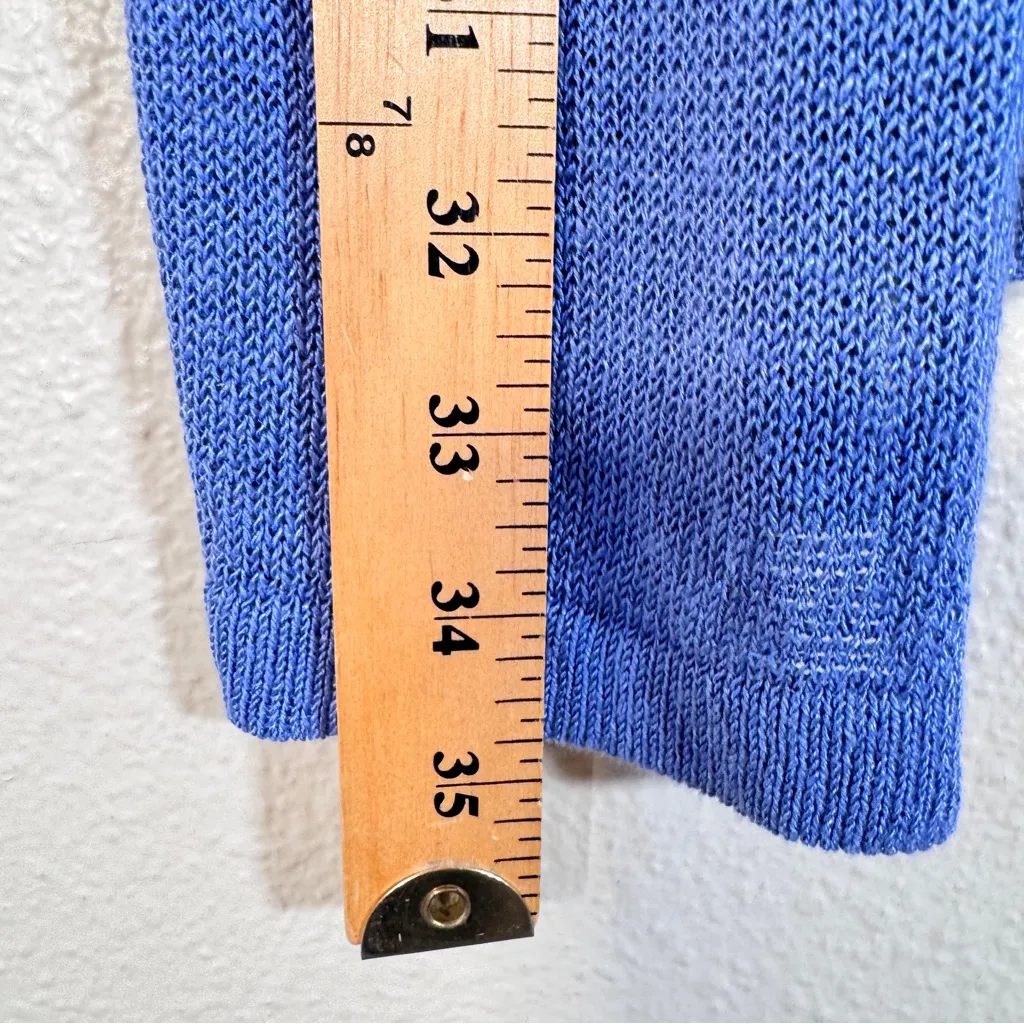 J Jill Blue Linen Blend Cardigan Sweater Womens SP Beachy Breathable Sustainable Size undefined - Image 5