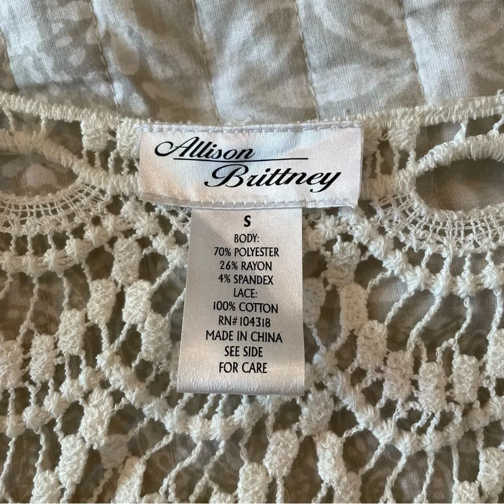 Allison Brittney Black White Lace Crochet Back V-Neck Maxi Dress Small - Image 6