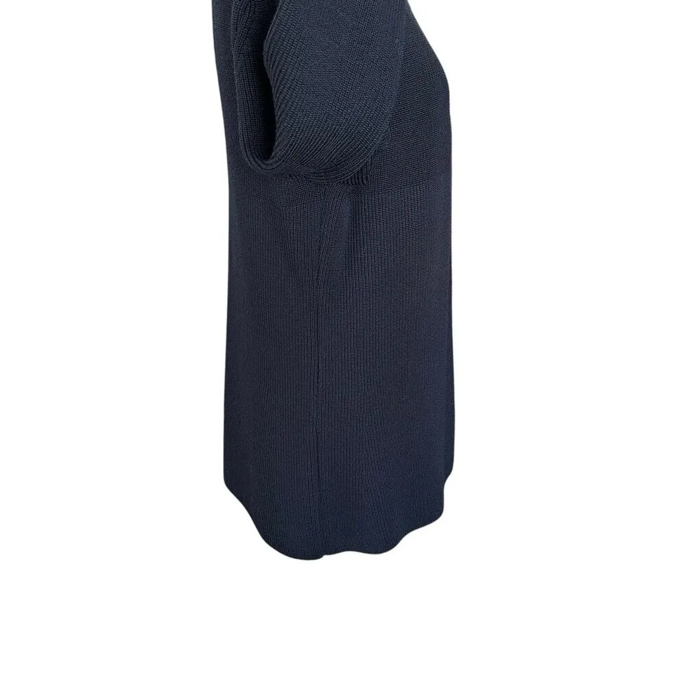 Saint James Pure Wool Knit Navy Cardigan Sweater Big Button Women’s US 6 UK 10 Blue - Image 4