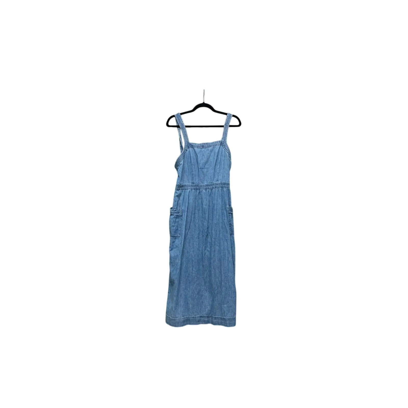 Madewell Denim Apron Midi Dress in Worn Indigo Wash - Image 5