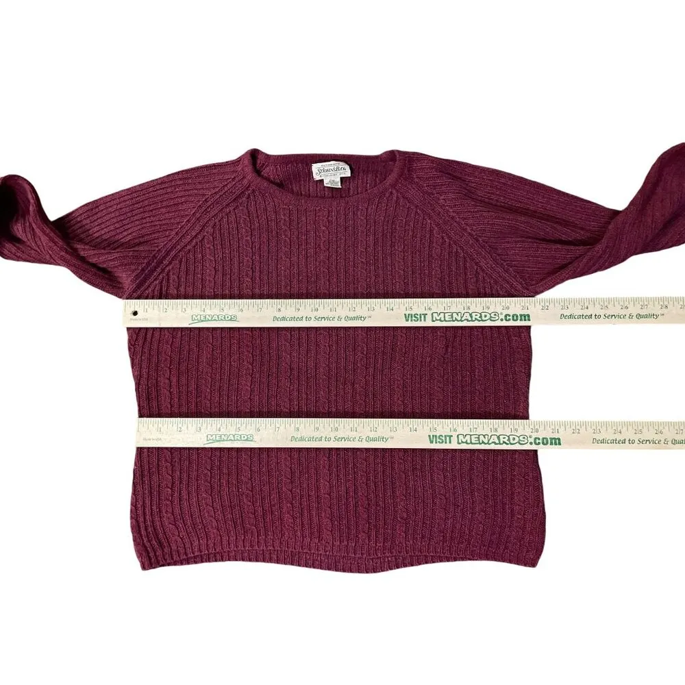 Vintage St Johns Bay Sweater Womens L Used Red Knit - Image 9