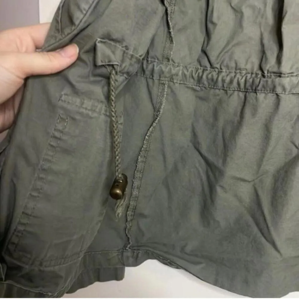 Wet Seal 100% Cotton Green Cargo Utility Hooded Jacket Southwest Patteren - Image 5