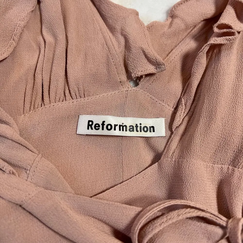 Reformation Sleeveless V-Neck Peppermint Maxi Wrap Dress Size XS Formal Bridal - Image 7