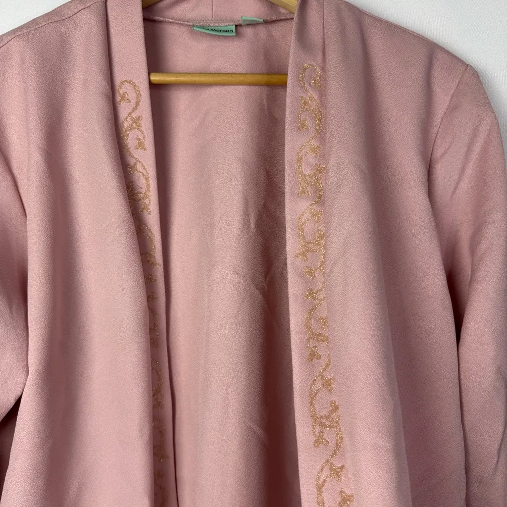 Vintage Sara Morgan Light Pink Beaded Blazer Jacket XL - Image 4