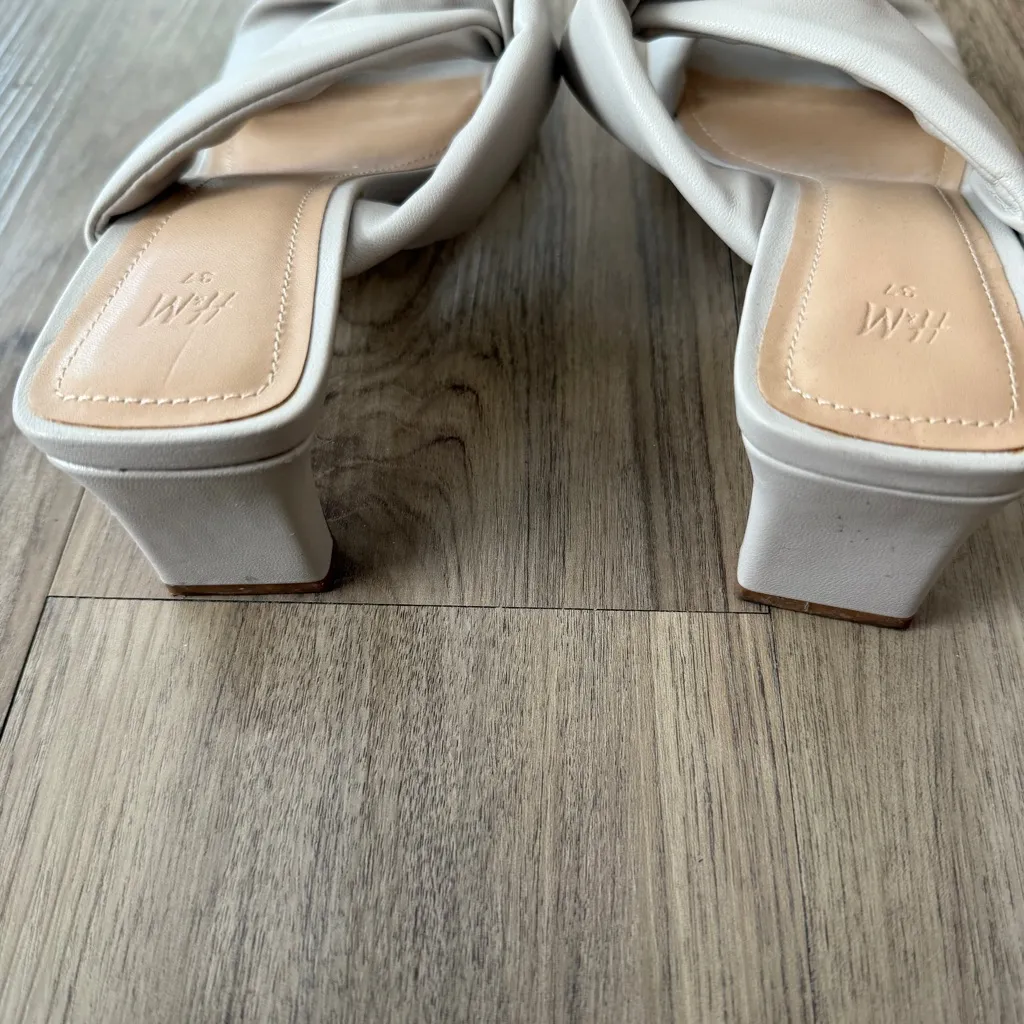 H&M Women's Elegant White Sandals Size 37 - Image 5