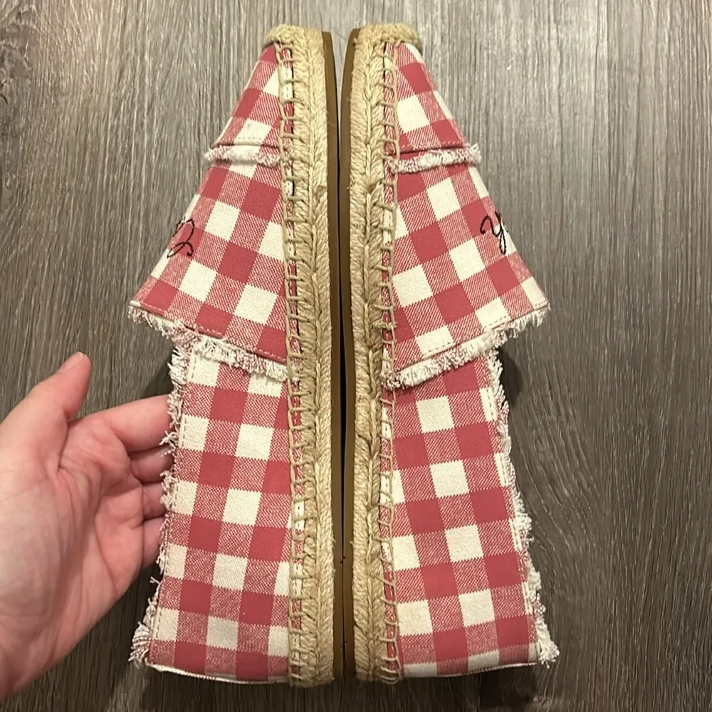 Coach Celina Espadrille Pink Gingham Slip On Shoes Like New Size 8.5B - Image 6