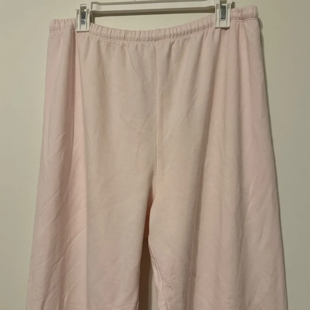 NWT Aerie OFFLINE OTT Fleece Full Length Jogger Size Large Light Pale Pink - Image 4