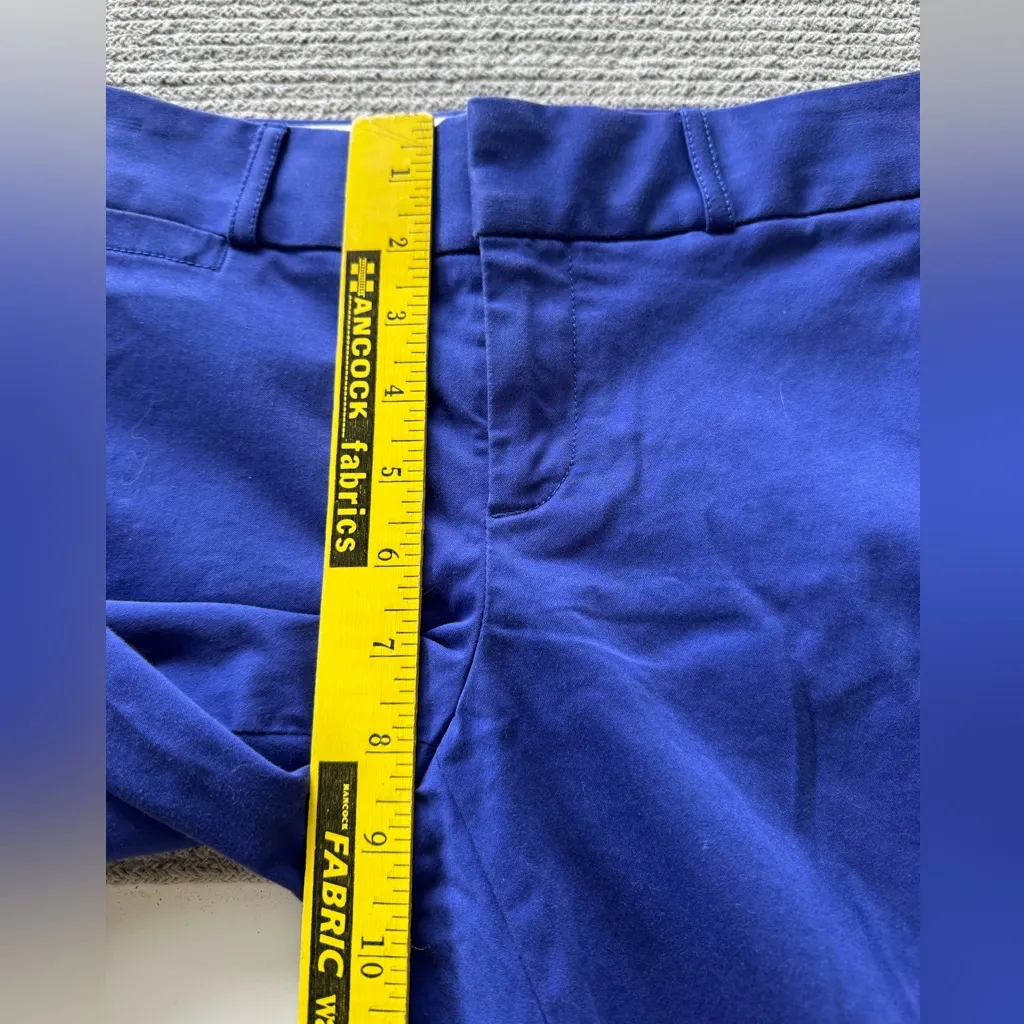 Banana Republic Cobalt Mediterranean Blue Mid Rise Sateen Crop Dress Pants Sz 0P - Image 6