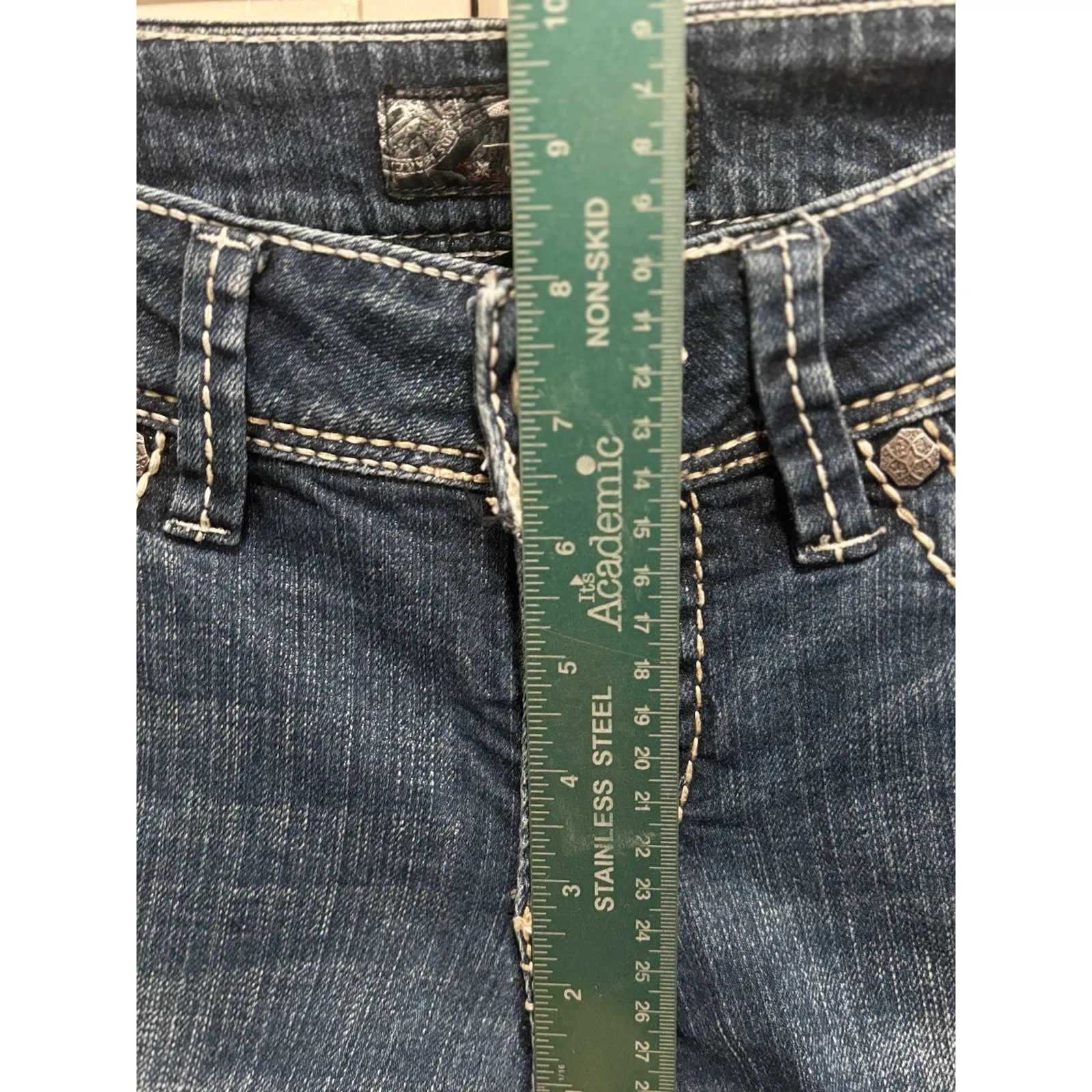 Silver Jeans Suki Bootcut Med Wash Low Rise Embroidery Size 27x30 Western Boho - Image 2