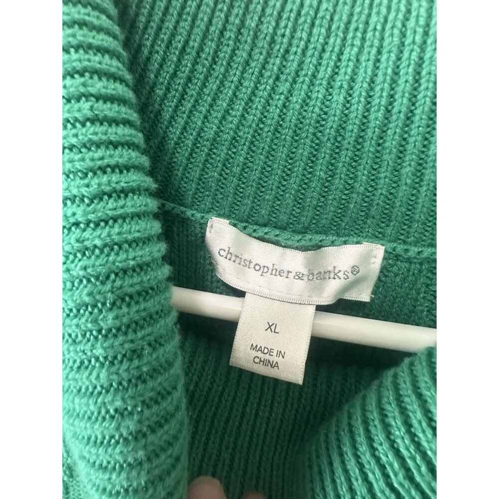 Christopher And Banks Kelly Green Sweater Size XL - Image 2