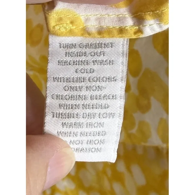 Charter Club Womens XL Embellished Yellow Top Blouse Tunic Beach Travel‎ Boho - Image 5