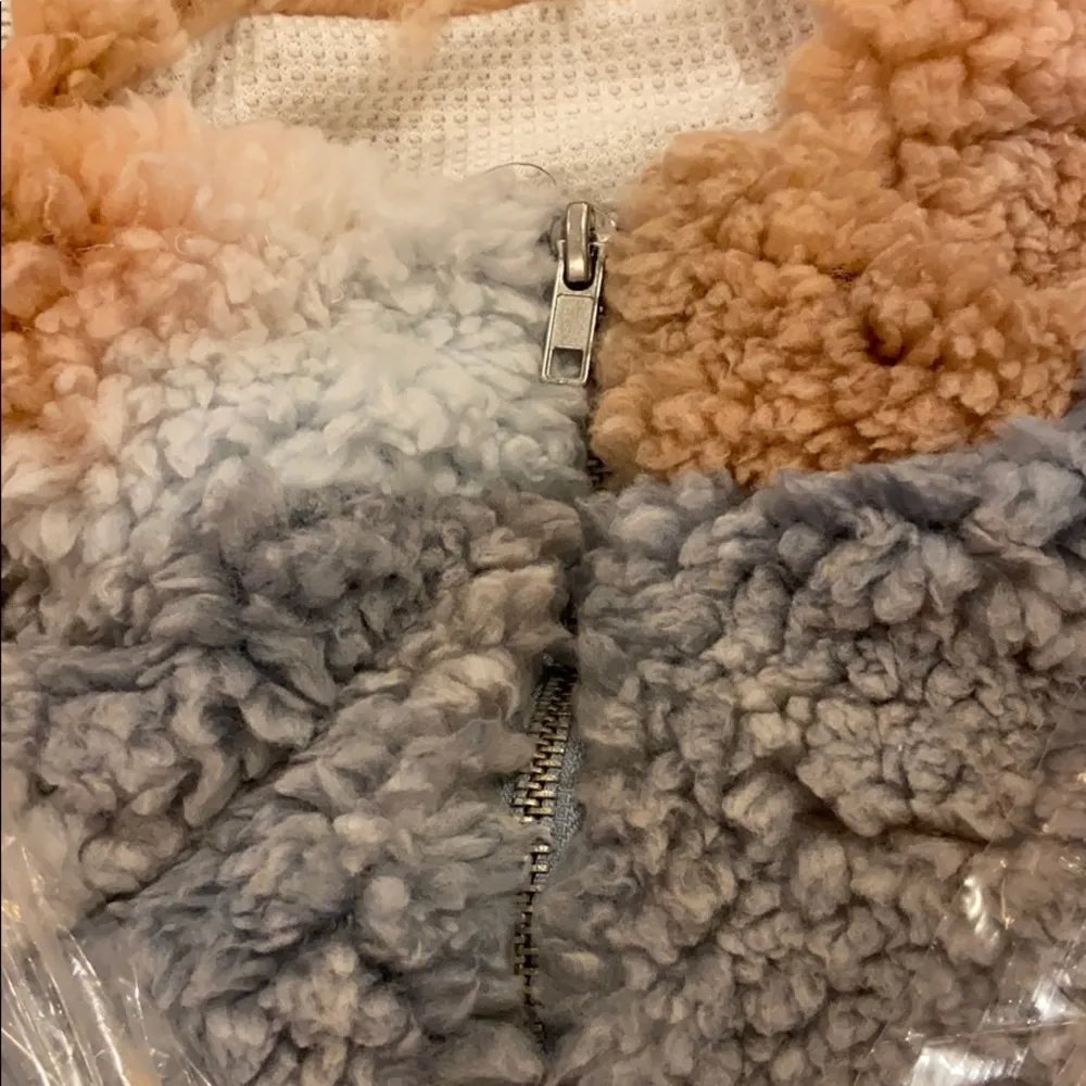 NWT! PEACH LOVE 1/2 Zip Sherpa Fleece Tie Dye Blue - Image 8