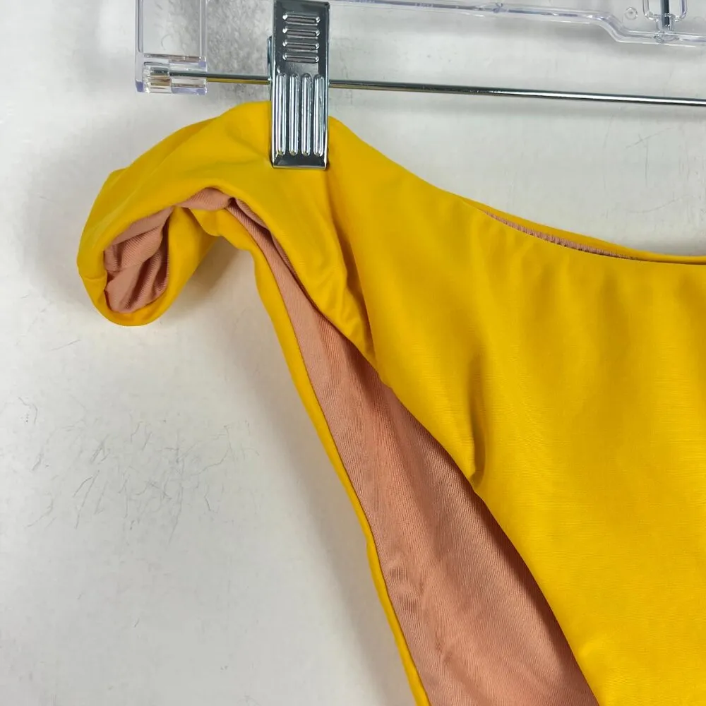 NWT J. Crew Curved-Waist Cheeky Bikini Bottom Yellow Size Large L NEW - Image 2