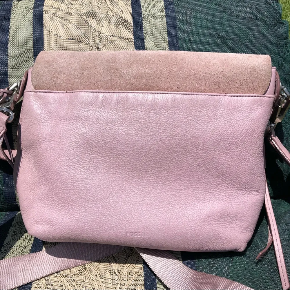 Fossil Maya Crossbody Suede Leather Lilac Purse - Image 8