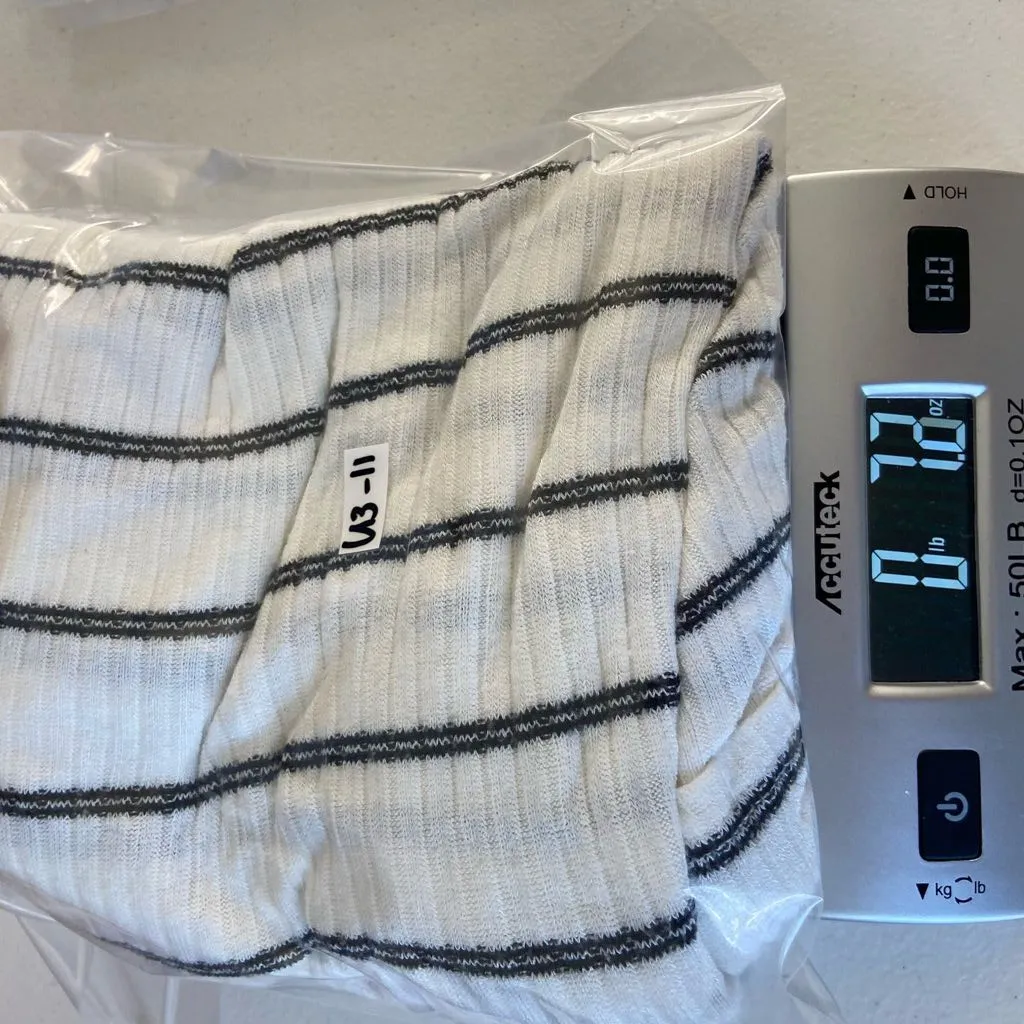 Alya women’s white black striped knit stretch loose fit pocket short‎ sleeve top - Image 7