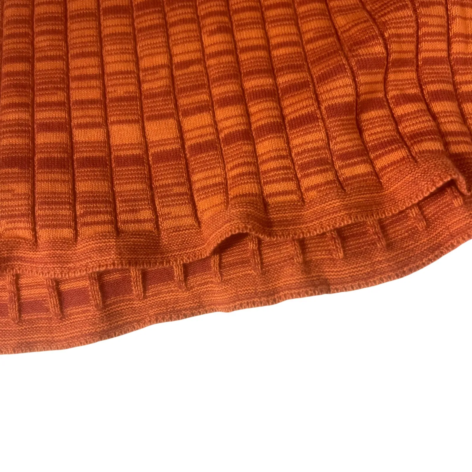 MINKPINK Women's Knit Maxi Dress XL Orange Sleeveless Ribbed Cotton Fall Stretch - Image 9