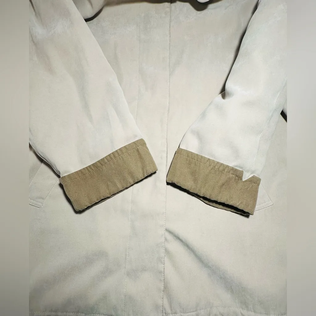 LONDON FOG Size Large Tan Jacket Coat Double Collar Button Up Pea Coat Soft - Image 15