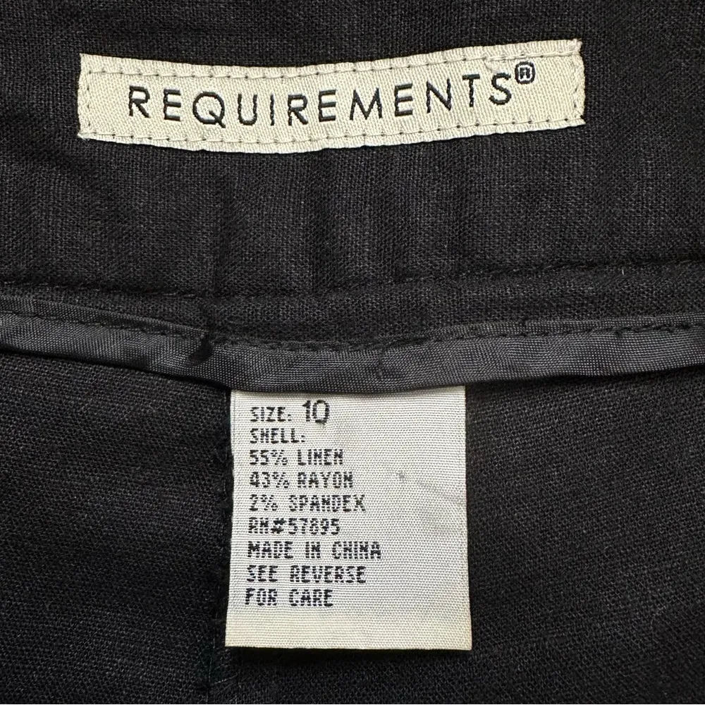 Requirements Linen Blend Black Cropped Pants, Size 10 - Image 8