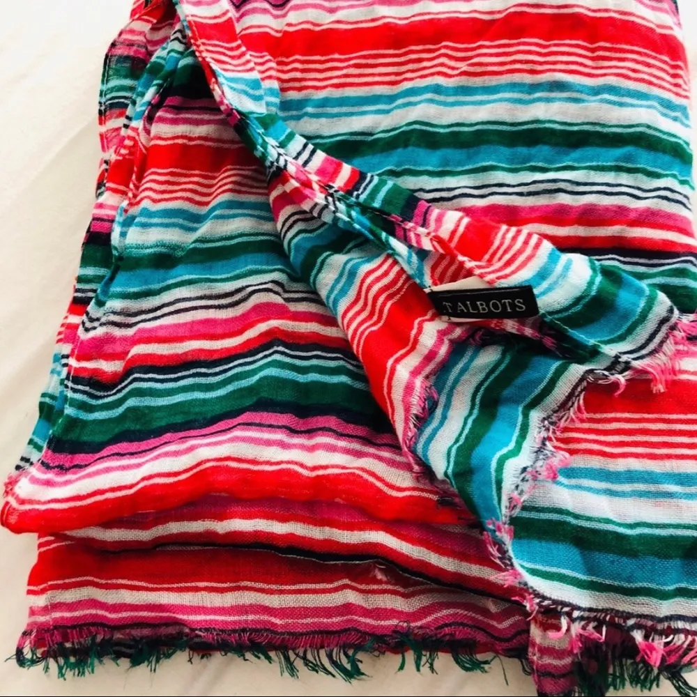 Talbots Women’s Striped Multicolor Scarf 74” - Image 2